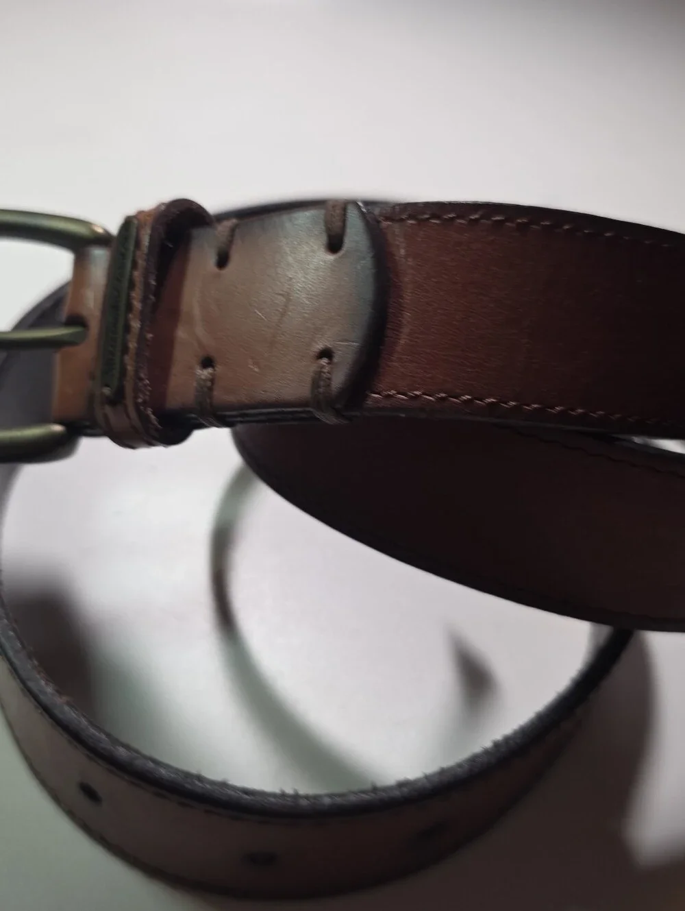 Abercrombie & Fitch Brown Leather Belt – A&F Logo